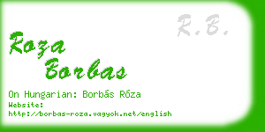 roza borbas business card